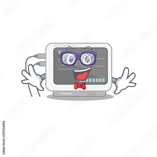 Geek ecg machine stuck the cartoon wall