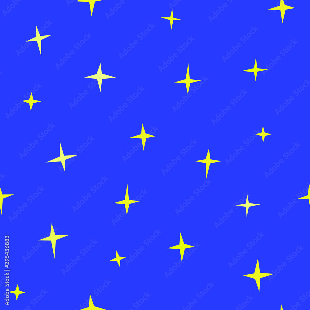 Children's seamless pattern of yellow stars in the blue sky background. Template banner for kids parties and events. Children's seamless pattern of yellow stars in the blue sky background. Template banner for kids parties and events.