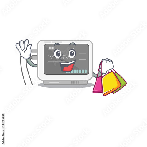 Shopping ecg machine stuck the cartoon wall