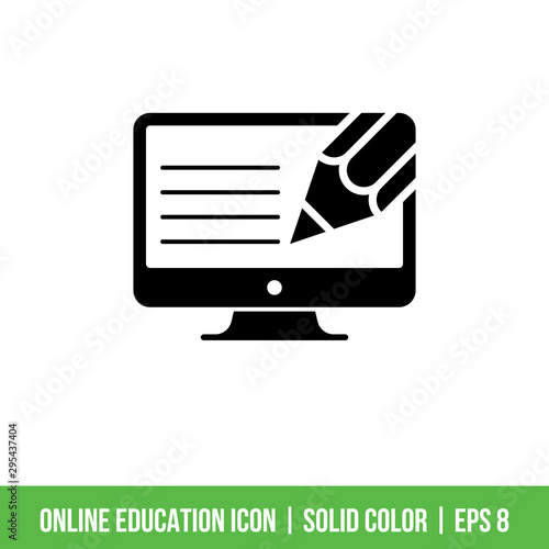Free Download Online Education Icon Template Vector Solid Color - GFXLoad