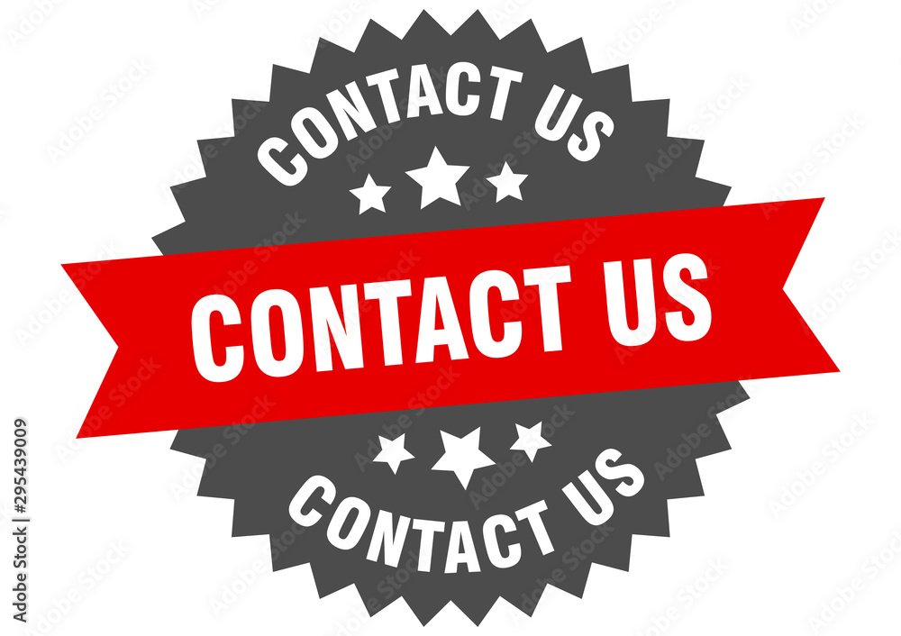 contact us sign. contact us red-black circular band label contact us sign. contact us red-black circular band label