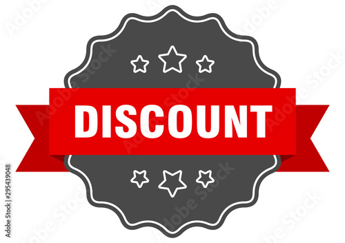 discount red label. discount isolated seal. discount