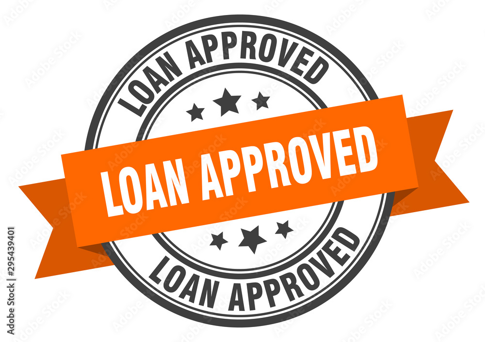 Fototapeta premium loan approved label. loan approved orange band sign. loan approved