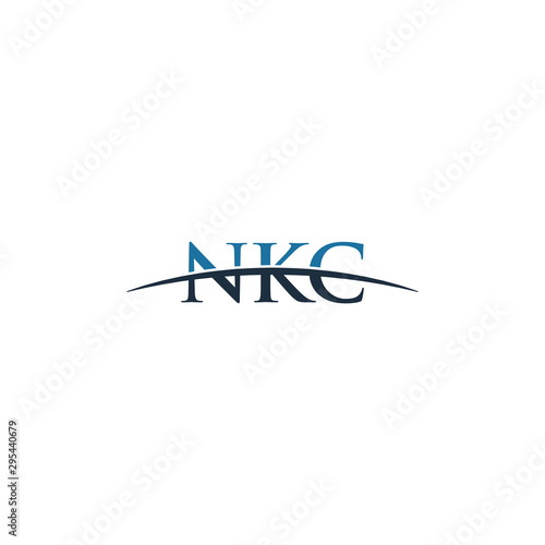 Initial letter NKC, overlapping movement swoosh horizon logo company design inspiration in red and dark blue color vector photo