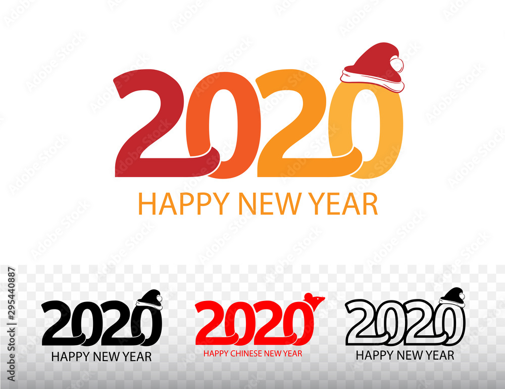 2020 Happy New Year Vector Logo for Christmas Card. Isolated on white background. 2020 Happy New Year Vector Logo for Christmas Card. Isolated on white background.