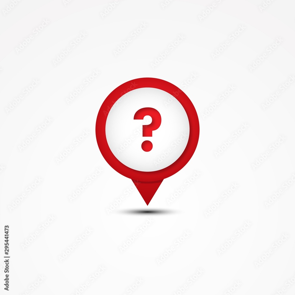 Creative combination graphic question mark and map pointer Creative combination graphic question mark and map pointer