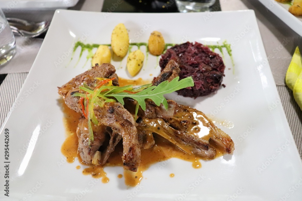 grilled beef steak with sauce and vegetables grilled beef steak with sauce and vegetables