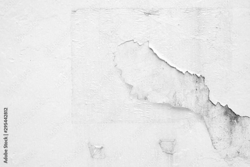 Old White Peeling Painting Wall Texture Background.