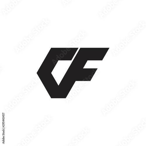 letter cf simple geometric logo vector