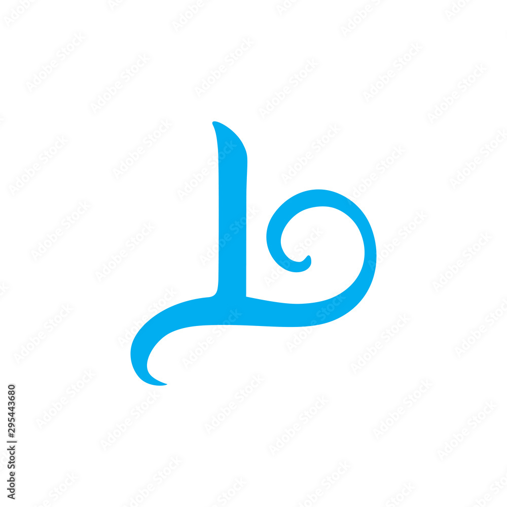 letter b loop wavy shape logo vector letter b loop wavy shape logo vector