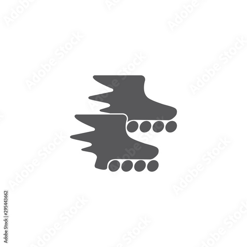 fast motion inline skate symbol logo vector
