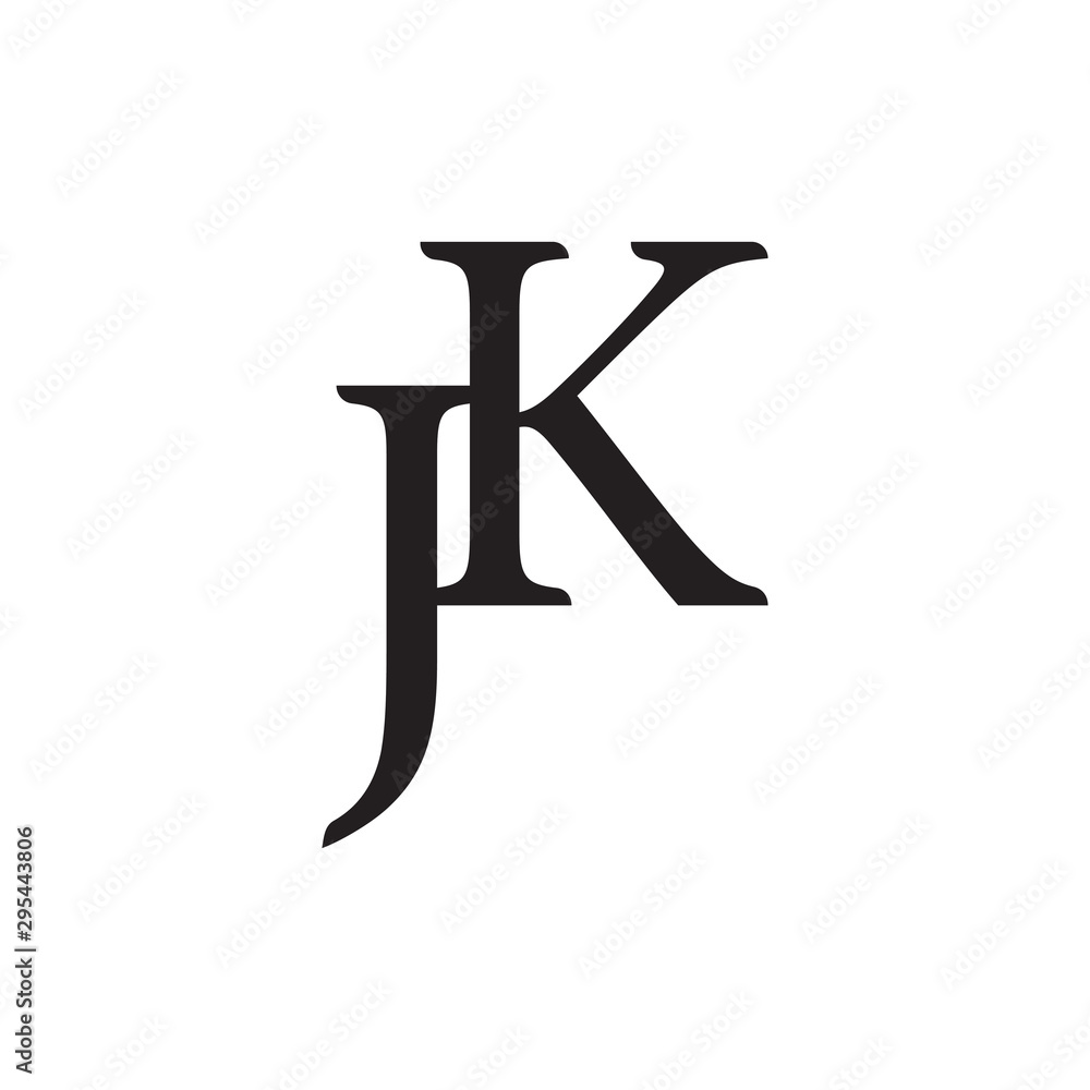 letter jk simple linked logo vector letter jk simple linked logo vector