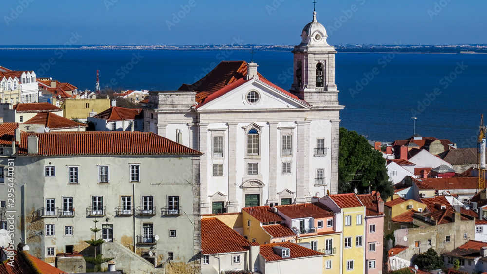 View of the city from the Portas do Sol, one of the most beautiful Miradouro (Point of view) in Lisbon.