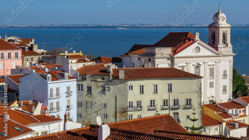 View of the city from the Portas do Sol, one of the most beautiful Miradouro (Point of view) in Lisbon.