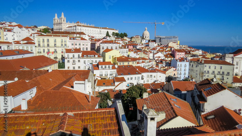 View of the city from the Portas do Sol, one of the most beautiful Miradouro (Point of view) in Lisbon.