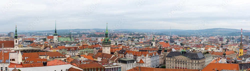 Panoramic view at Brno from the top of the Cathedral tower