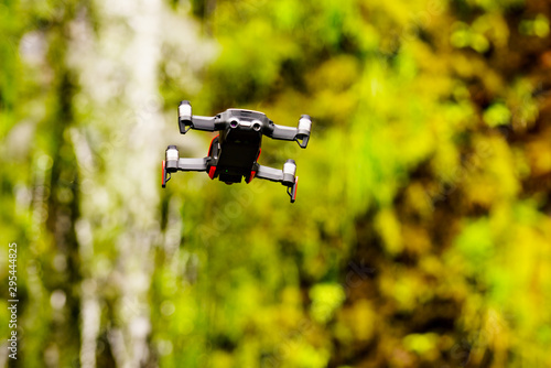 Drone flying against norwegian nature