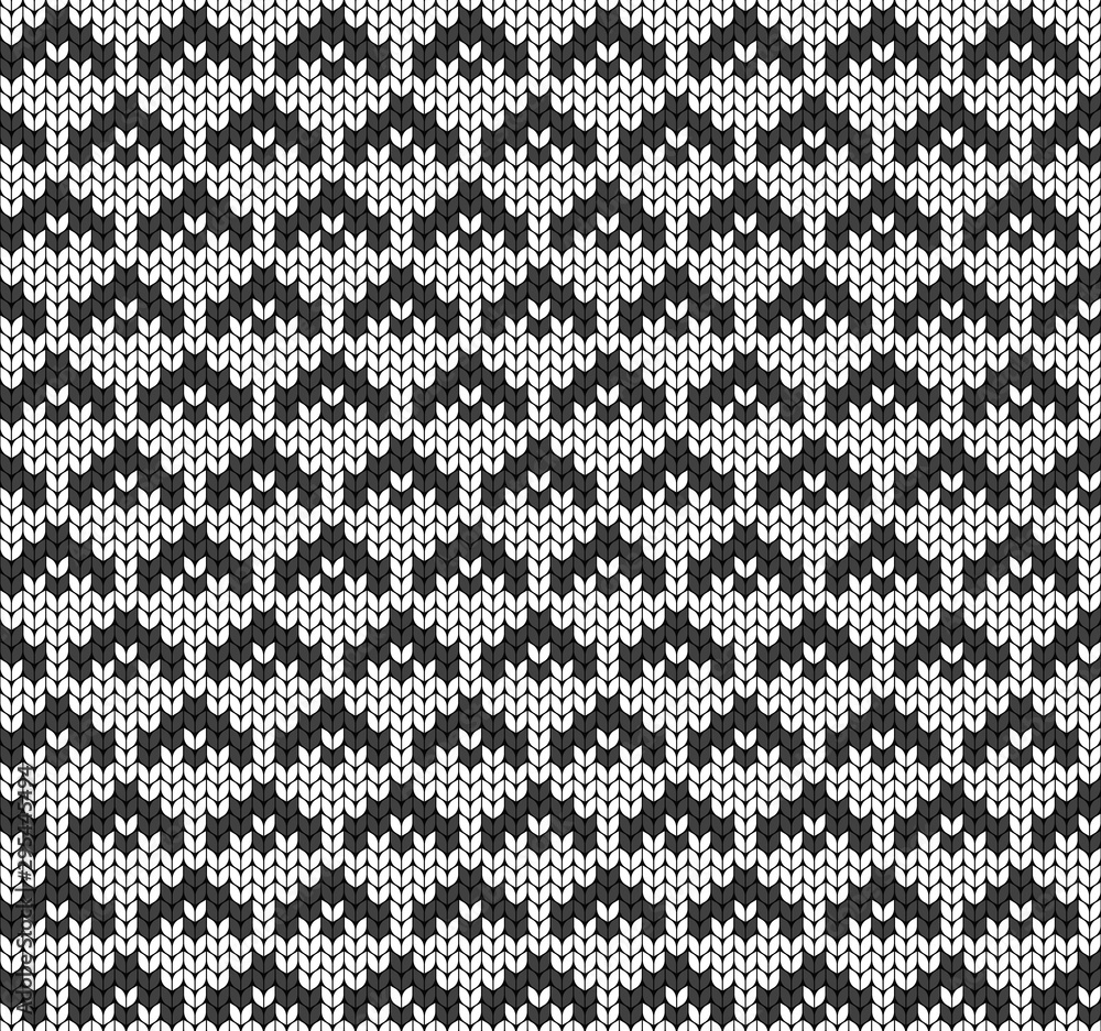 Geometric black and white pattern. Imitation knitting or embroidery. Seamless background. Jacquard. Geometric black and white pattern. Imitation knitting or embroidery. Seamless background. Jacquard.