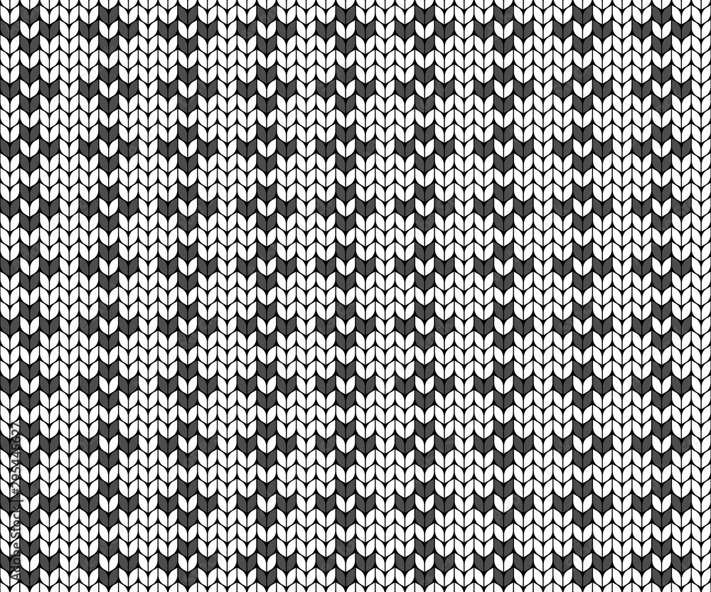 Geometric black and white pattern. Imitation knitting or embroidery. Seamless background. Jacquard.