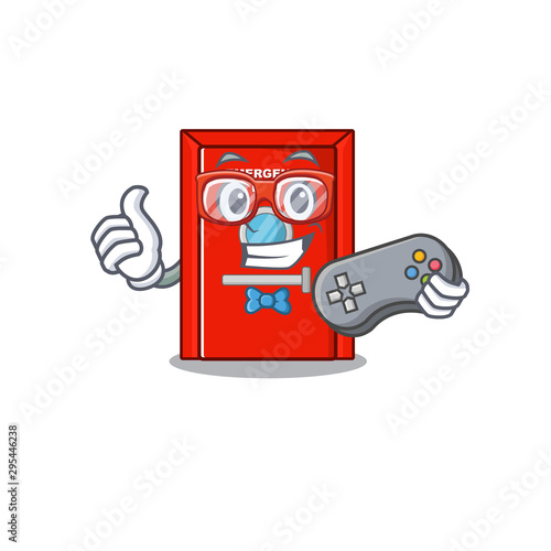 Gamer emergency exit door in the mascot