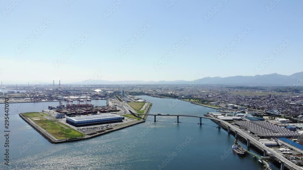 四日市工業地帯　空撮　三重県　日本