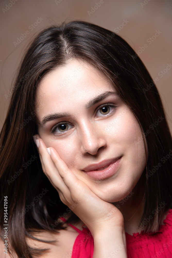 Fototapeta premium Beautiful young woman, cute girl portrait