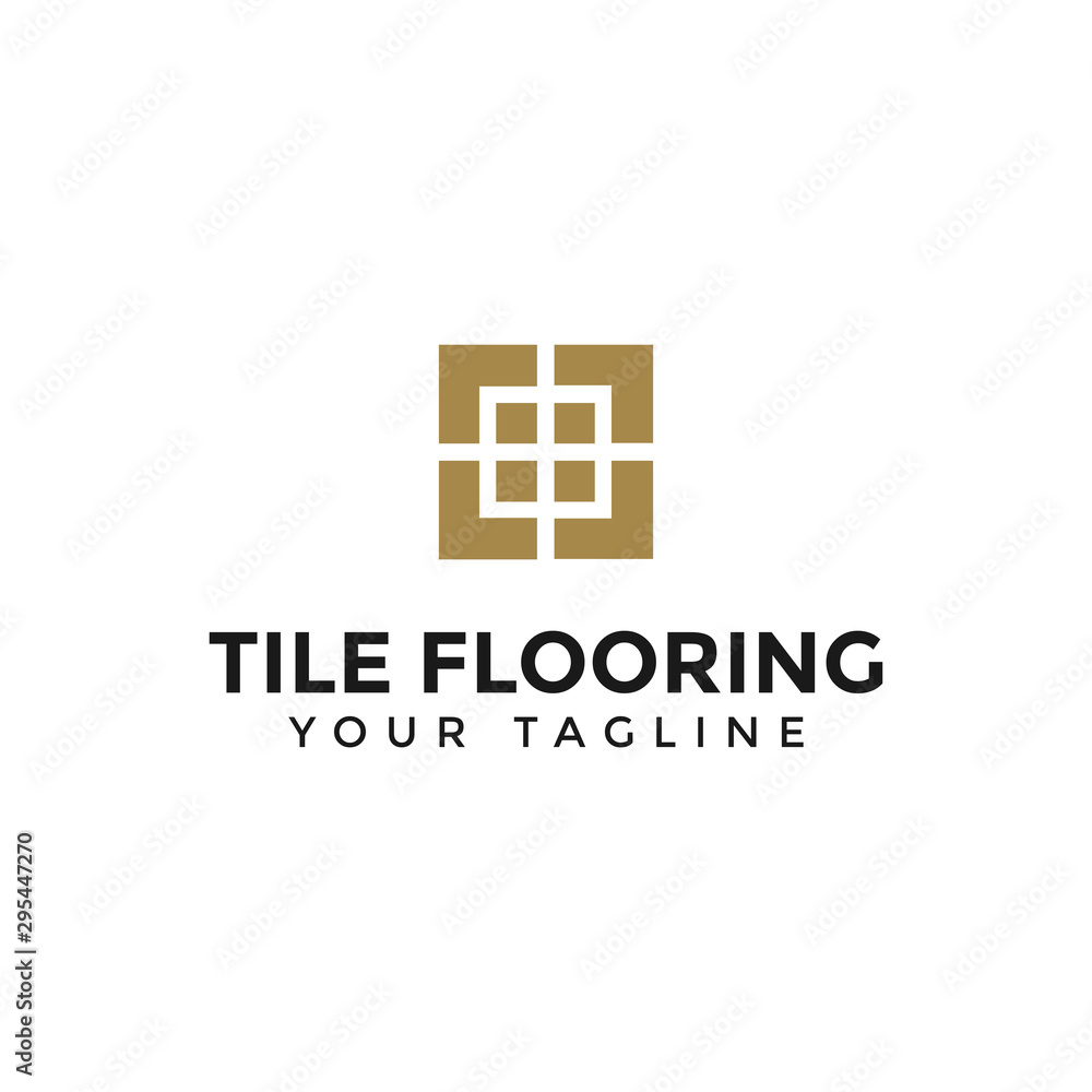 Elegant Tile Flooring Logo Design Template Illustration Stock Vector