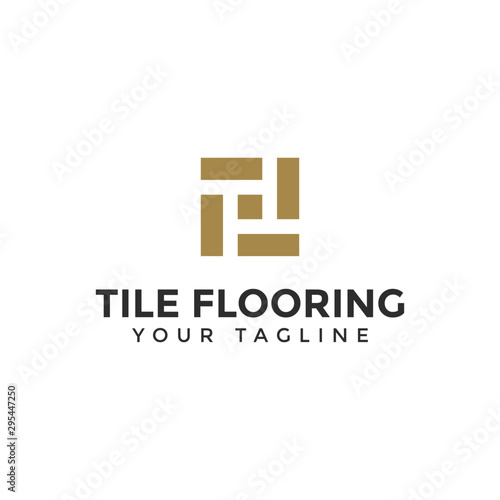Elegant Tile Flooring Logo Design Template Illustration