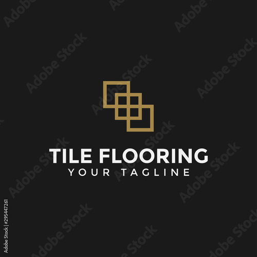 Elegant Tile Flooring Logo Design Template Illustration