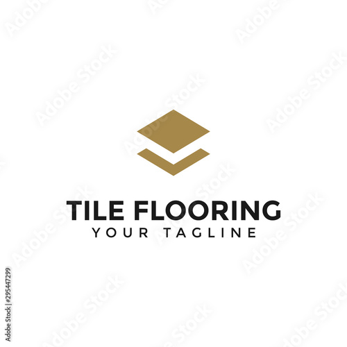 Elegant Tile Flooring Logo Design Template Illustration