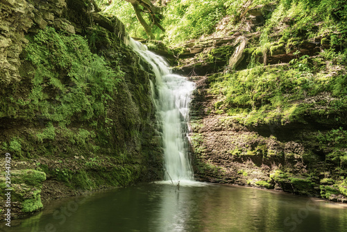 High mountain waterfall