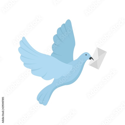 Post pigeon icon. Flat illustration of post pigeon vector icon for web design