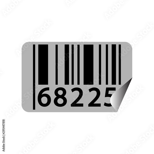 scanning bar code icon flat design