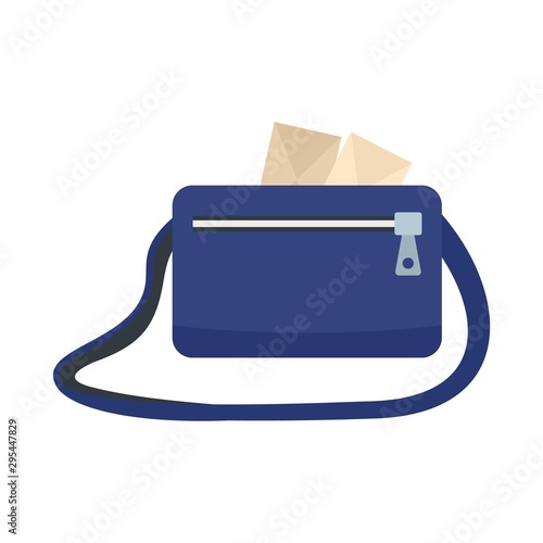 Postman bag icon. Flat illustration of postman bag vector icon for web design