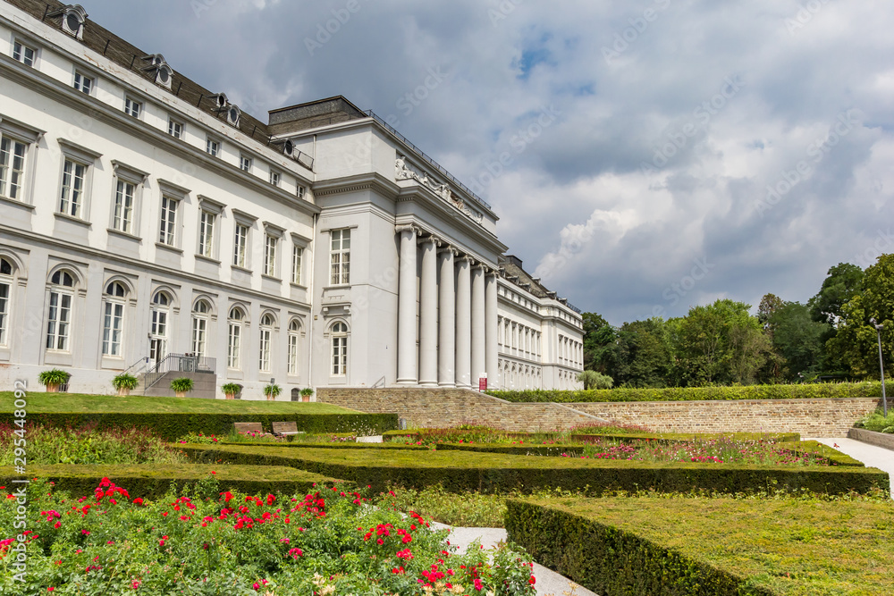 Flowers in the garden of the palace in Koblenz, Germany