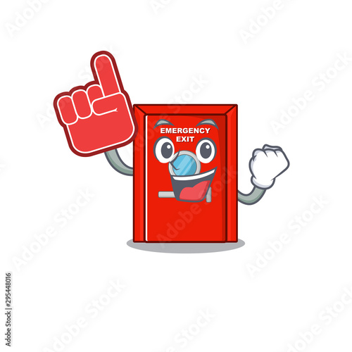 Foam finger emergency exit door with cartoon shape