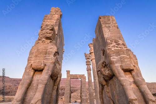 Gate of All Nations in ruins of Persepolis ancient city in Fars Province  Iran