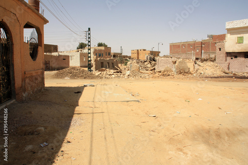 Typical dirt road through a residential district in Siwa, Siwa Oasis, Egypt