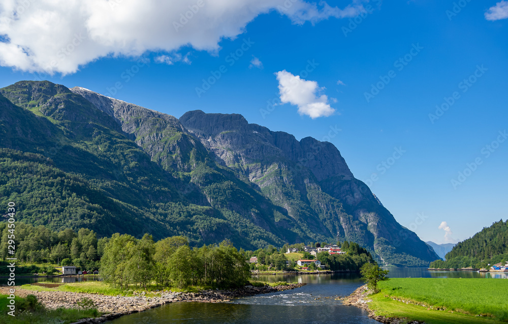Fototapeta premium View towards Hyen in -nordfjord - Norway