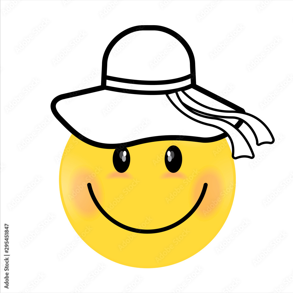 Smiling Face yellow girl. A hat