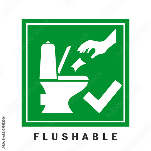 Flushable wipes vector sign