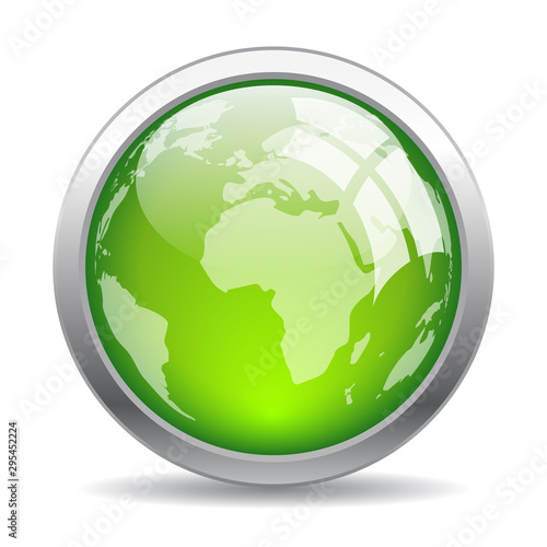 Earth glass web button