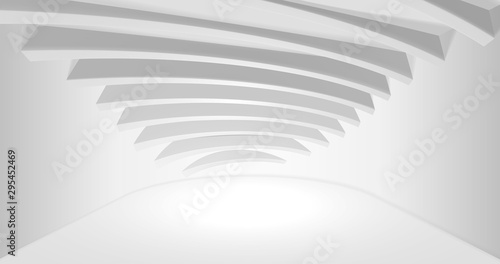 Abstract architecture background. 3d illustration of a white building. Modern geometric wallpaper. Futuristic technology design