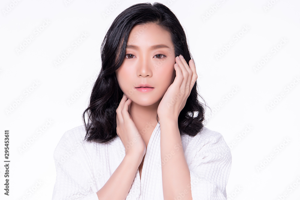 Beautiful Young Asian Woman with Clean Fresh Skin, Beautiful Young Asian Woman with Clean Fresh Skin,