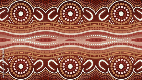 Illustration based on aboriginal style of background.