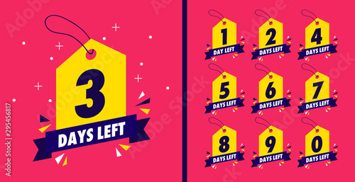 Number days left countdown vector illustration template