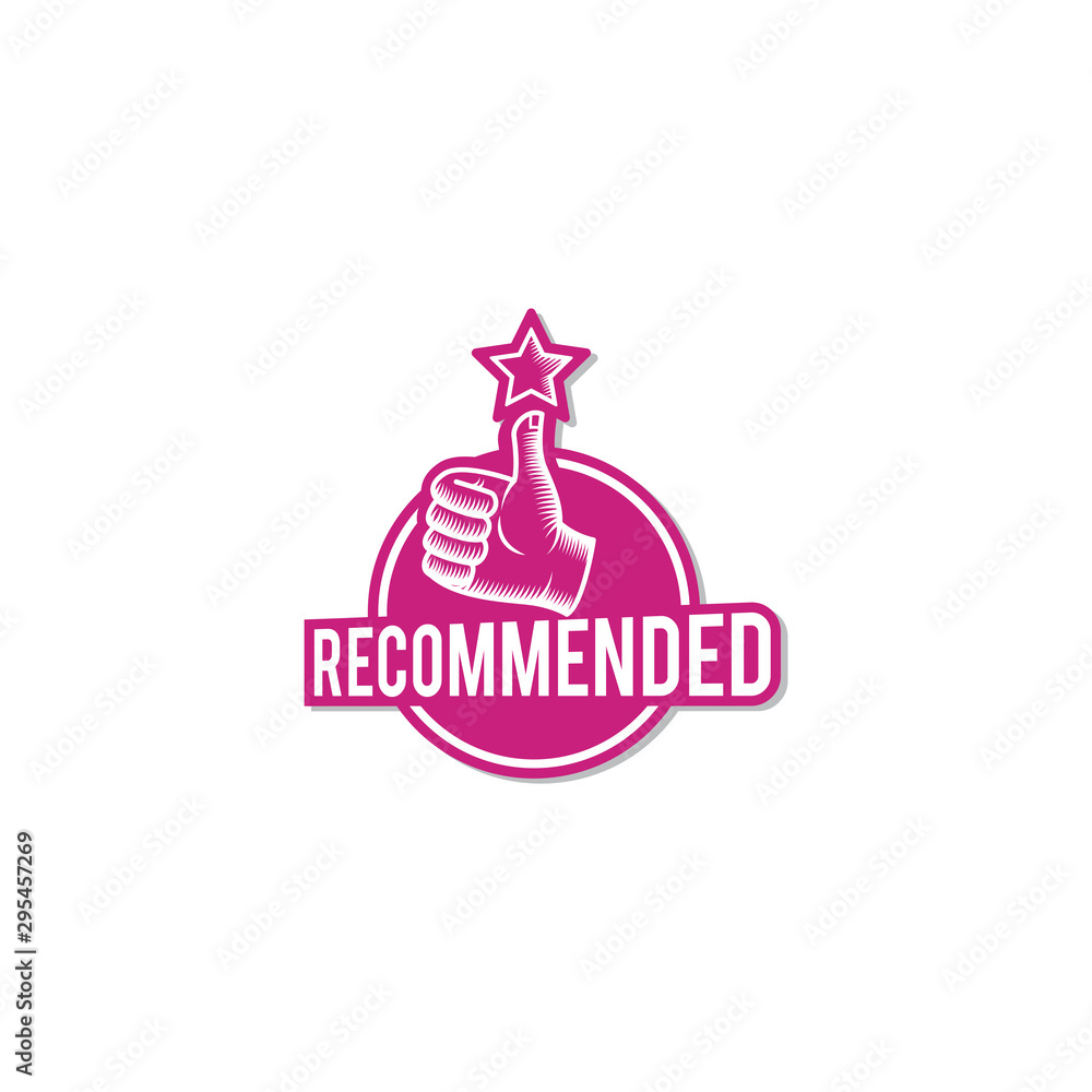 Recommended Thumbs up with a Star Logo Vector Icon Illustration Recommended Thumbs up with a Star Logo Vector Icon Illustration