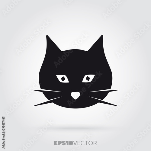 Cat face vector glyph icon