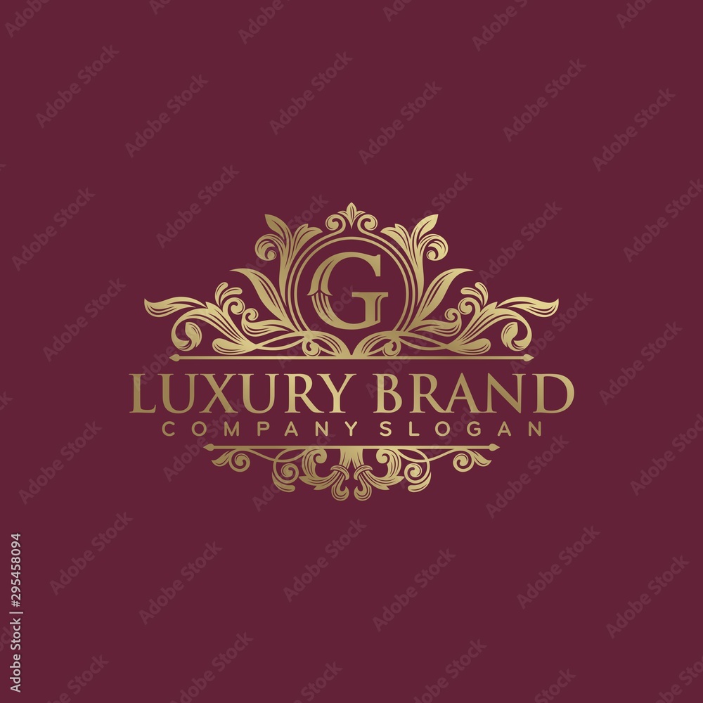 Golden luxury logo design Vector