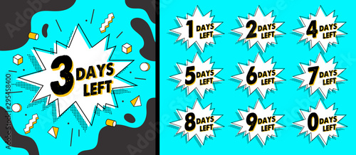 Number days left countdown vector illustration template